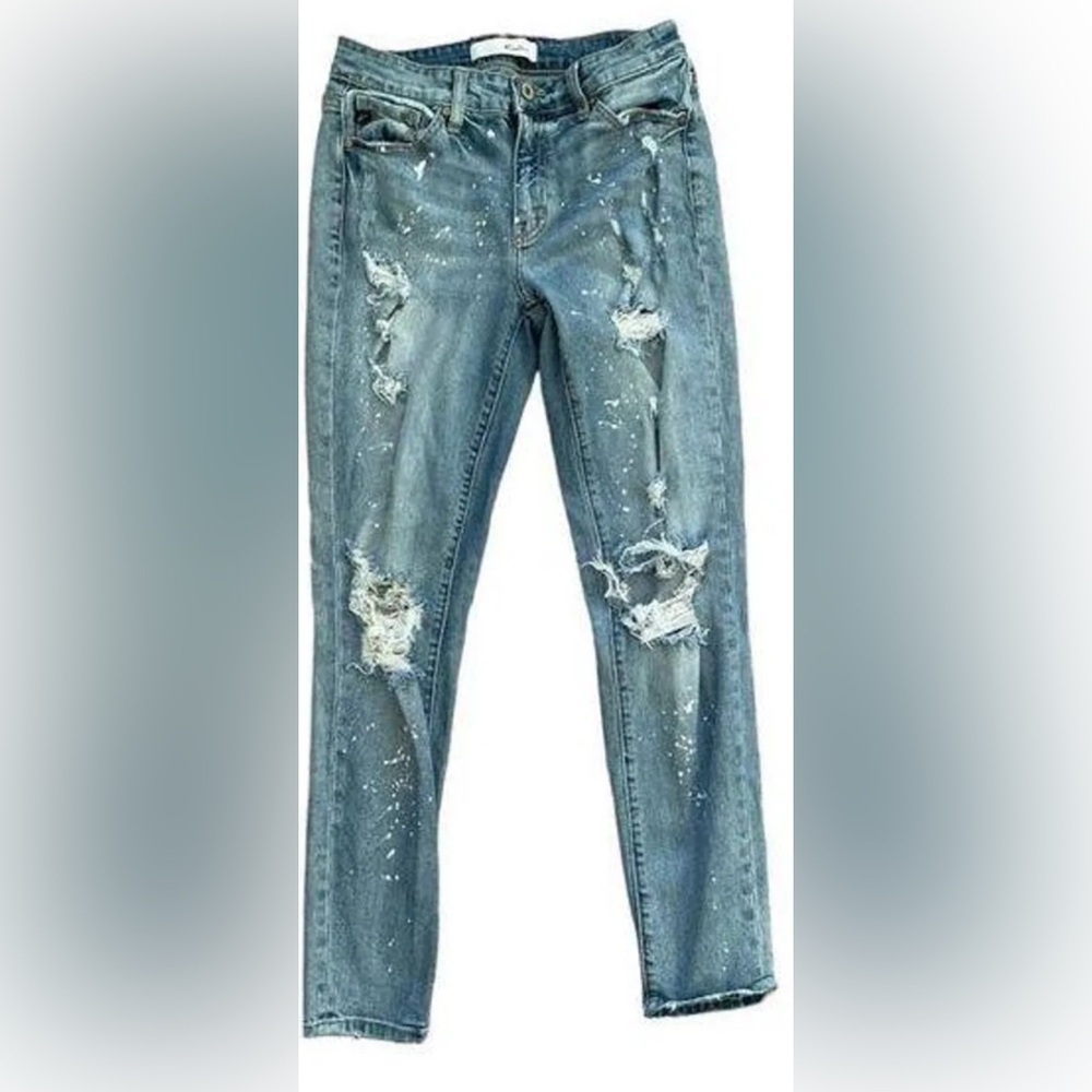 KanCan Estilo Distressed paint splatter Jeans SZ 3/25 excellent preloved stretch